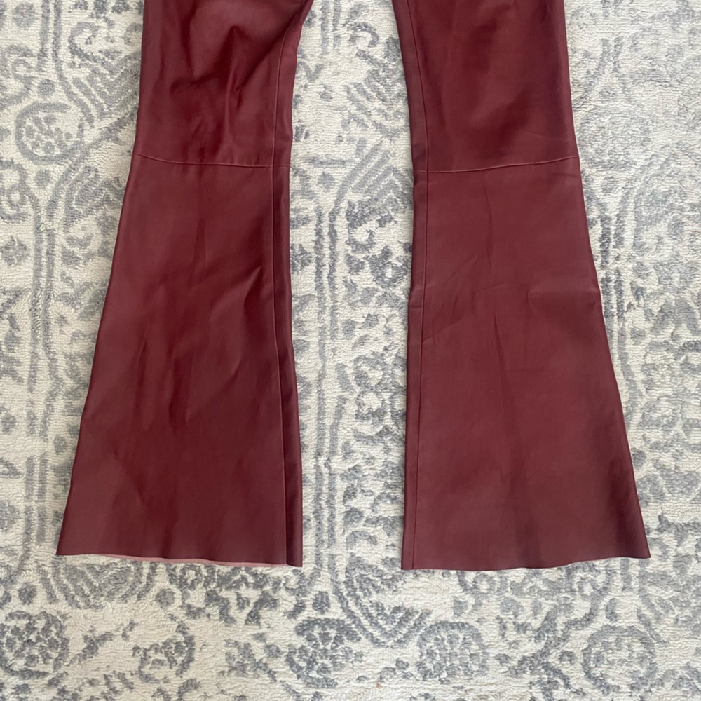 DROMe Burgundy Leather Pants - Picture 2 of 5